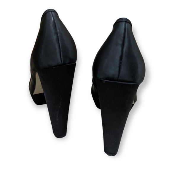 ASOS Black Satin Platform Peep Toe Heel,  US 8 (UK 6) - Picture 9 of 11